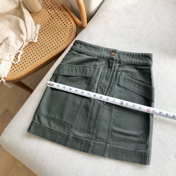 Khaki Skirt 100% Cotton Size Small - Green - Picture 7 of 8